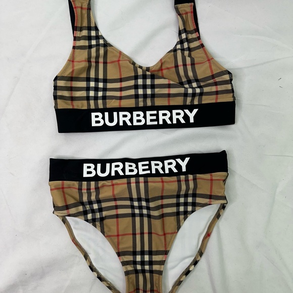 Burberry Other - Burberry Beige and Black Logo  Bikini Set 14y